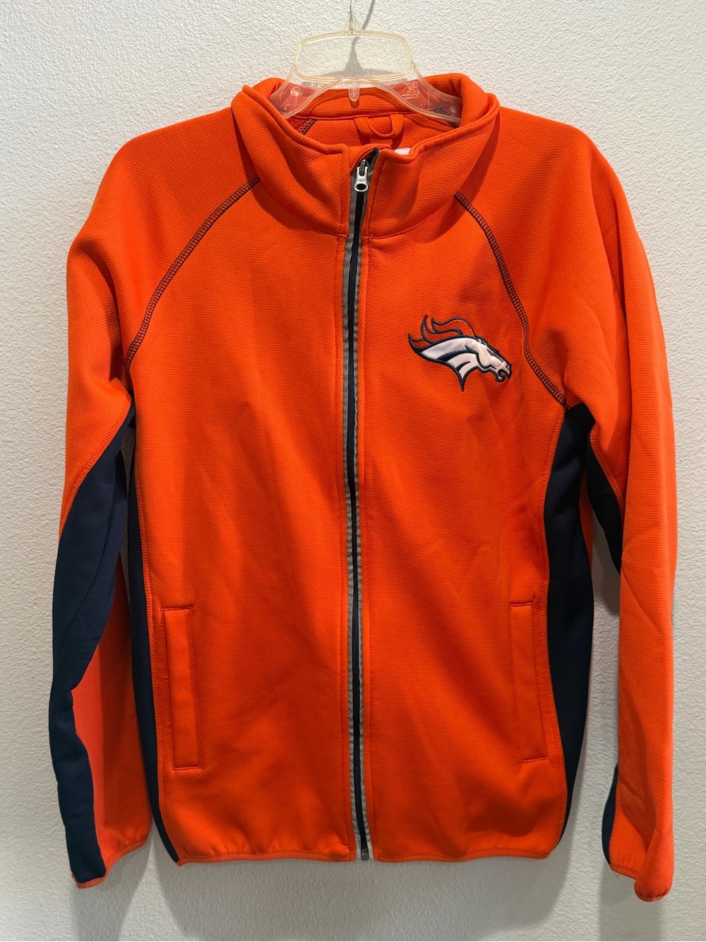 NFL Denver Broncos youth Orange and Navy Full-Zip Hoodie S/C